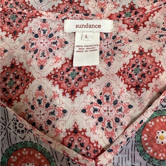 Sundance Gypsy Print Blouse Womens L Romantic Flowy Medallion Long Sleeve Top - Picture 5 of 6